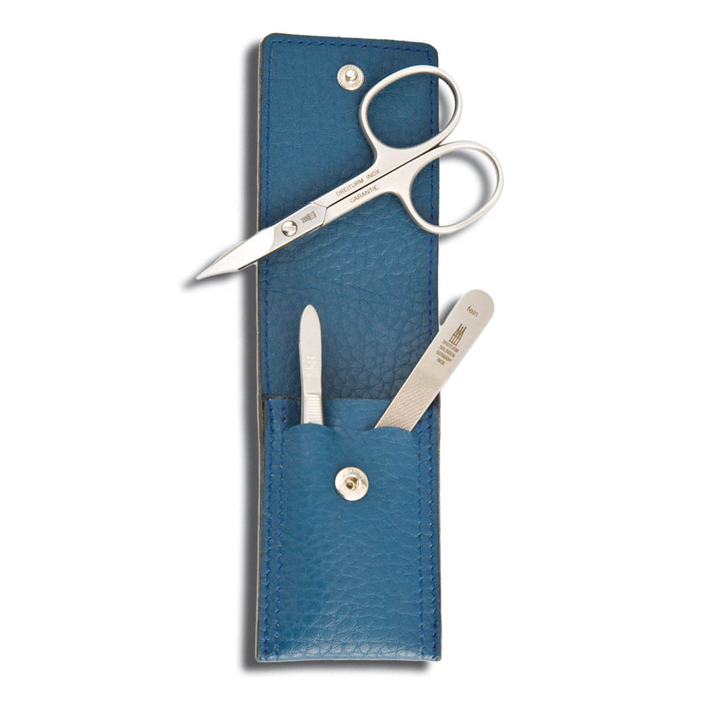 DREITURM 3-delig manicure-etui – Made in Solingen - model Petrol - turkooisblauw
