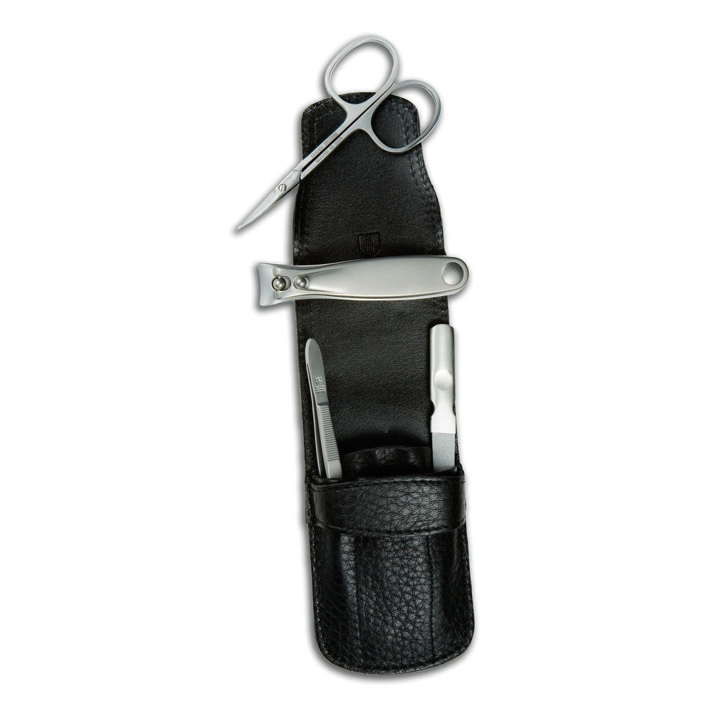DREITURM manicure case with large clipper & cuticle scissors – Solingen nail care set in a leather case
