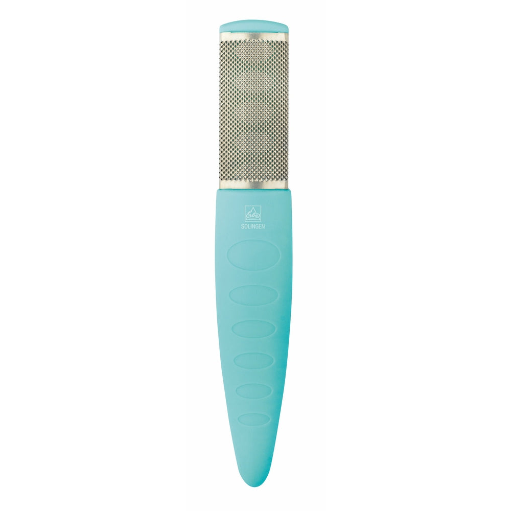 Erbe lima para durezas verde pastel – Mango verde pastel, superficie de raspa de acero inoxidable