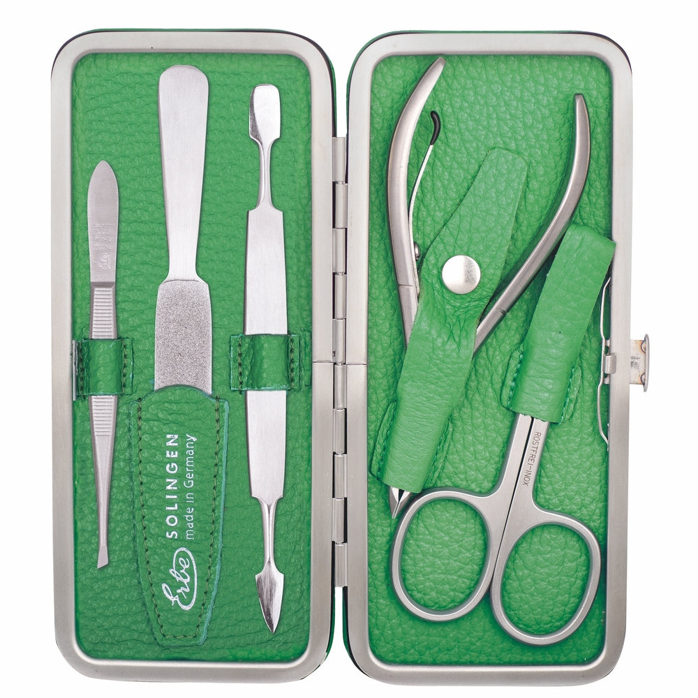 Erbe manicure clasp case inox green Piemont series