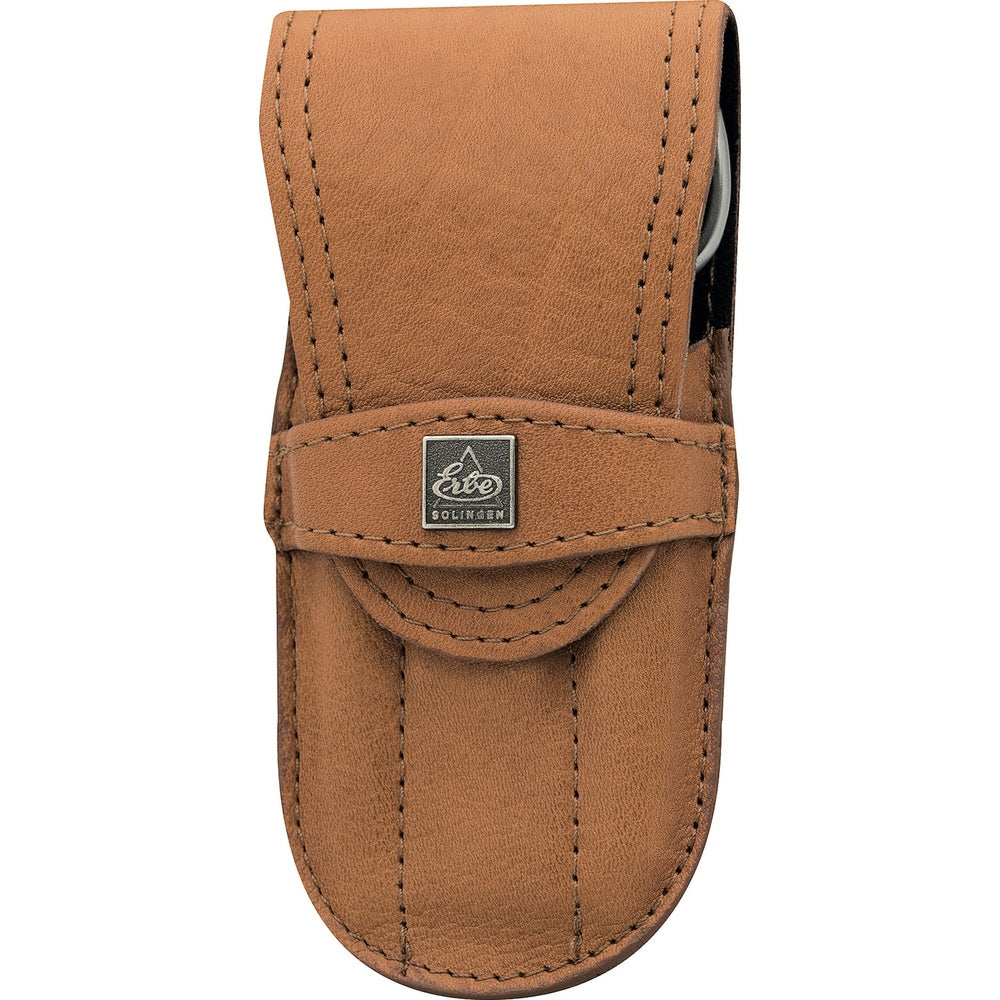 Erbe estuche de bolsillo de manicura Cognac 4 piezas – Estuche de piel coñac