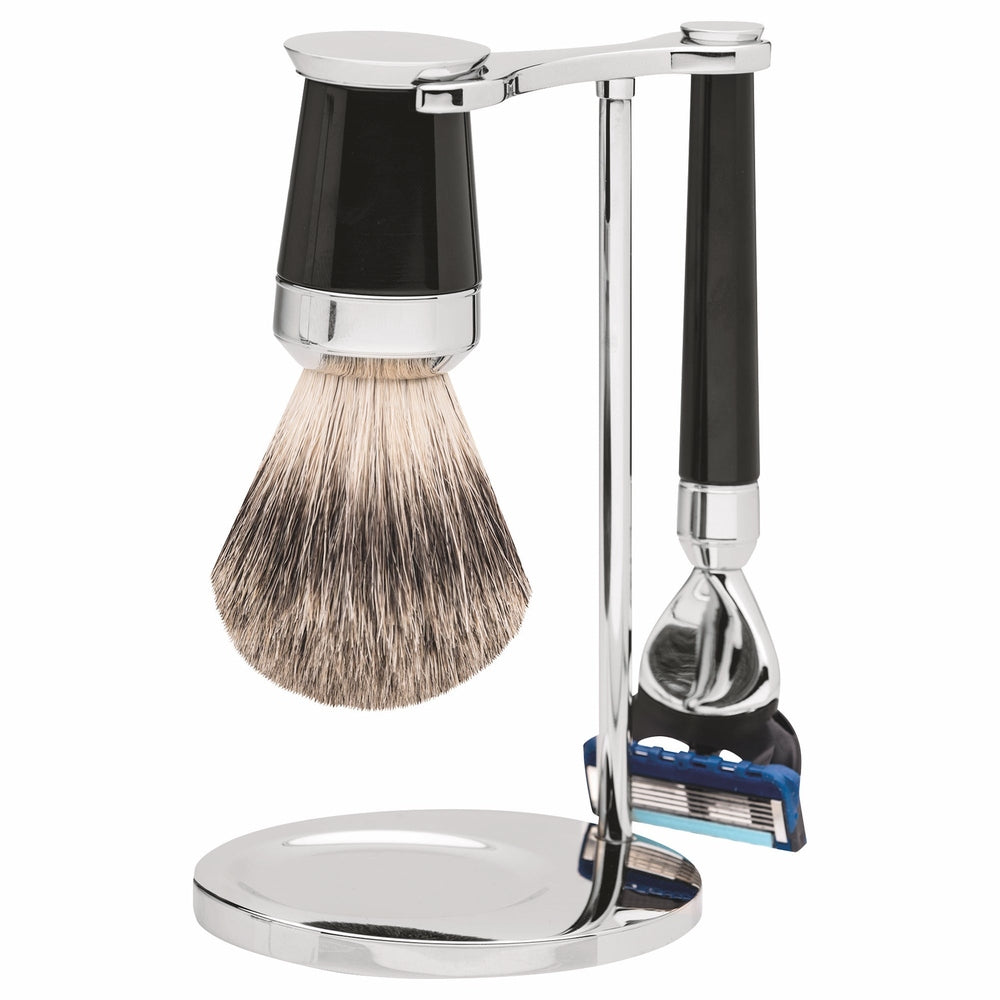 Erbe Shaving Set Gillette Fusion Paris Silvertip – Colour black, silver