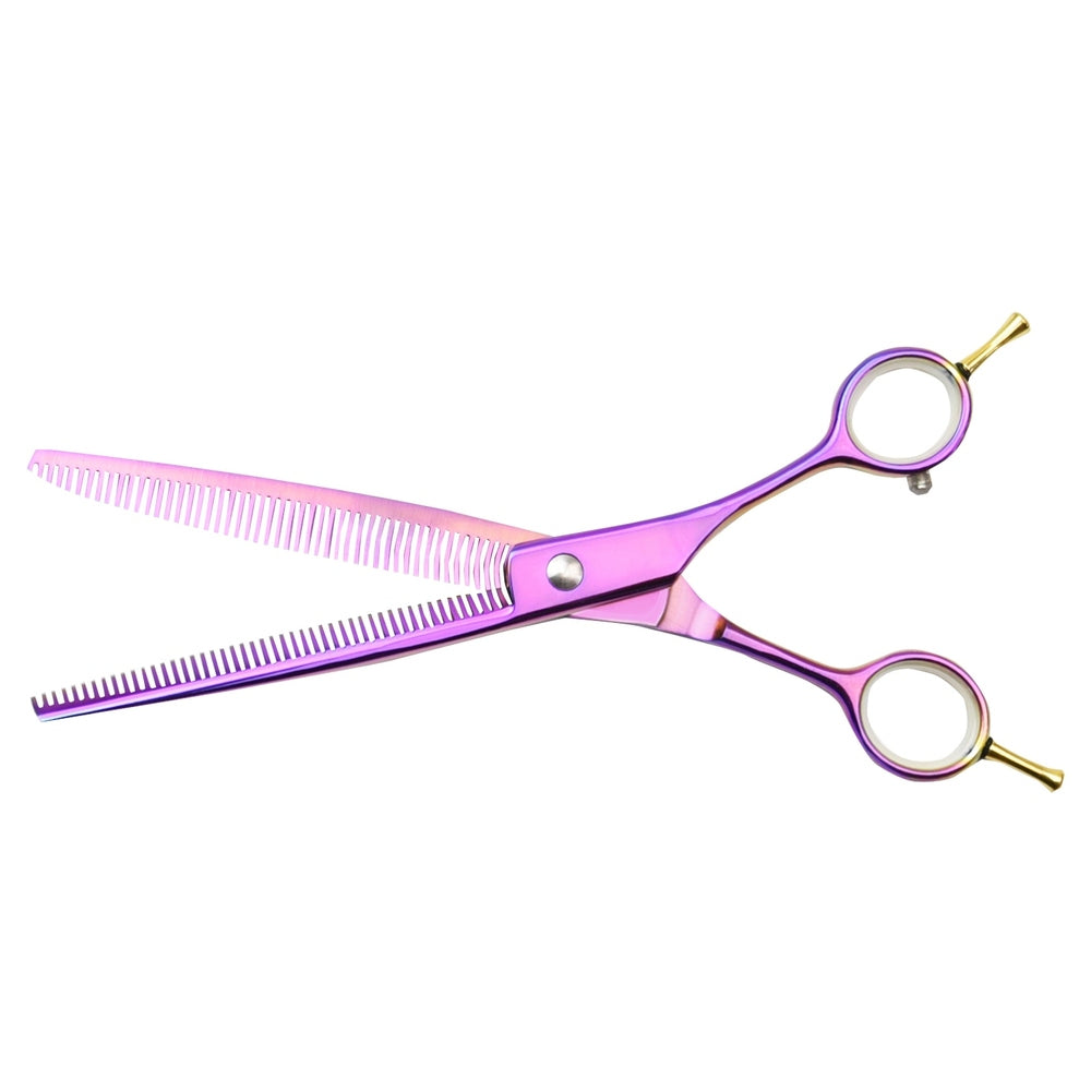 Ciseaux à poils de chien double denture – forme de poignée ergonomique