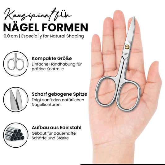 Forbici per unghie curve per modellare seguendo la forma naturale dell'unghia – vista 2