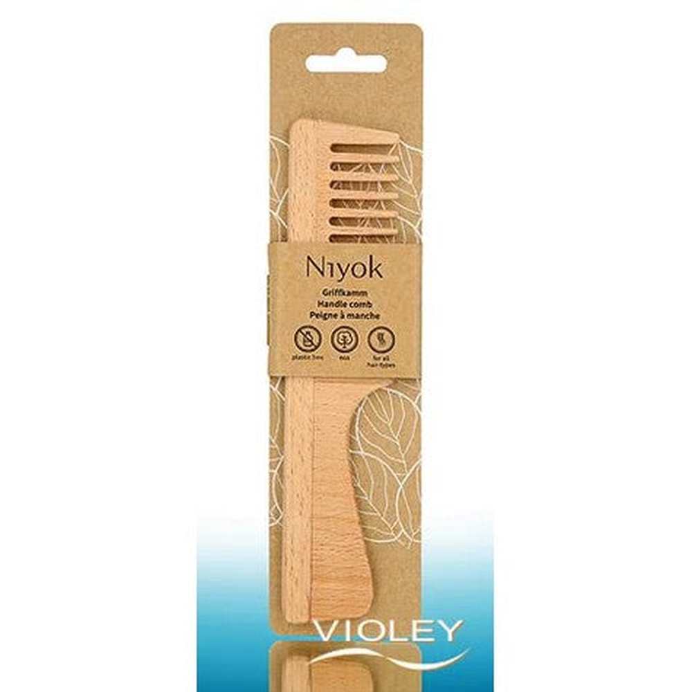 Niyok Beechwood Handle Comb – ergonomic handle shape