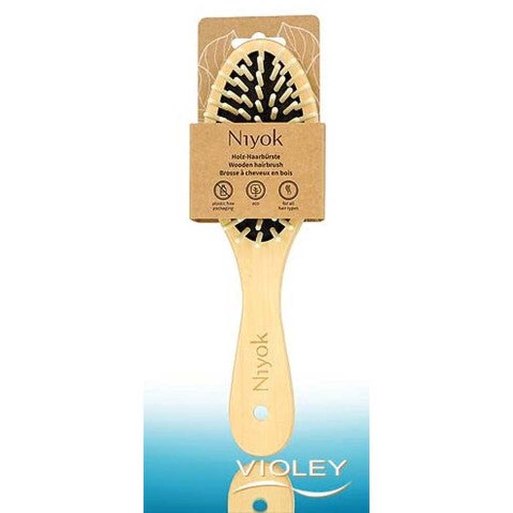 Niyok hairbrush large, wooden pins