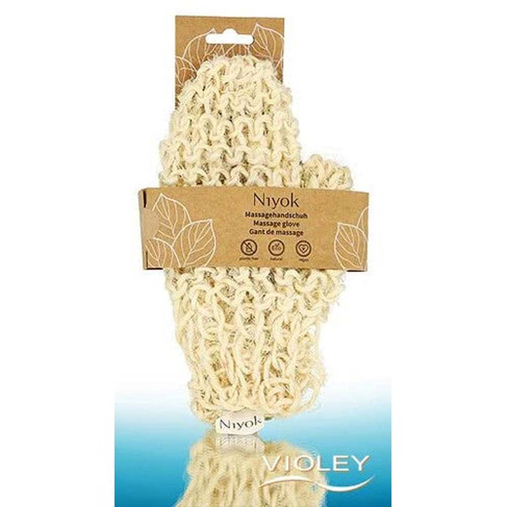 Niyok massage glove knitted, sisal