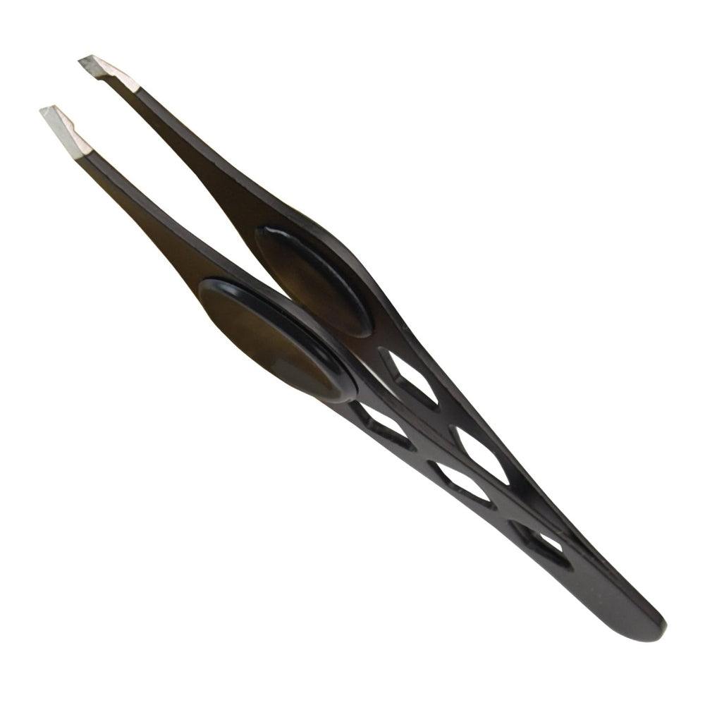 Tweezers with black handle – Length 9 cm