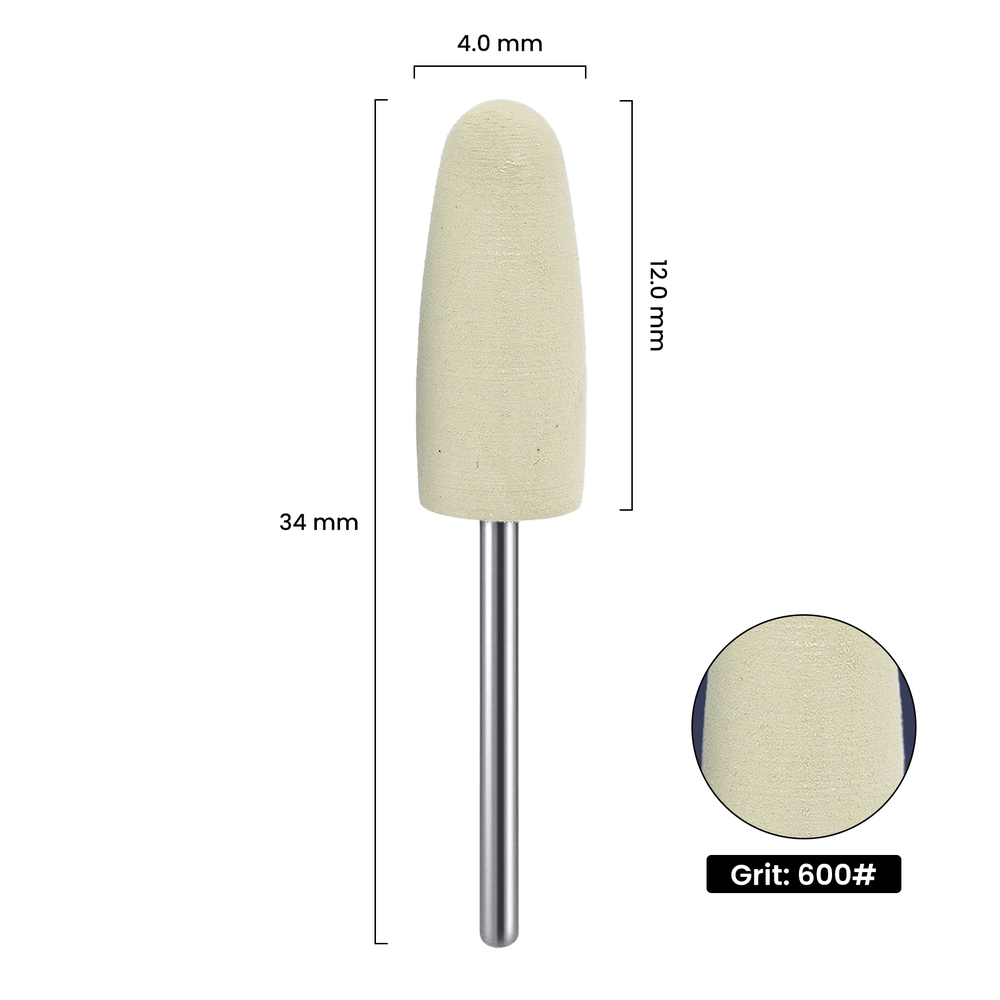 Punta abrasiva in silicone premium gialla – Lunghezza 2 cm