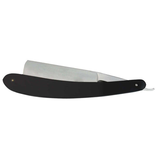 Folding straight razor for barbershop and home use, stainless steel – view 2