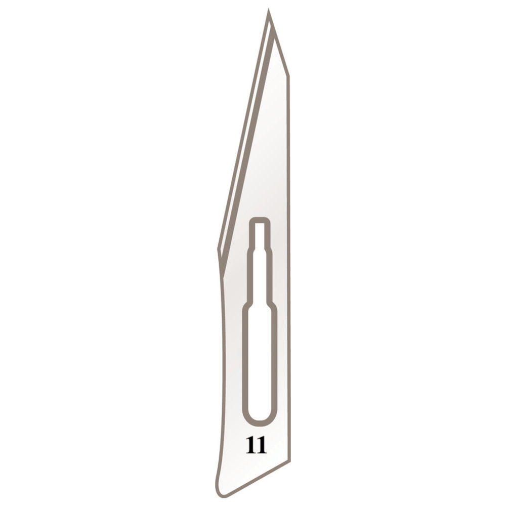 Lame da bisturi n. 11 per manico n. 3 – Lunghezza 8,5 cm