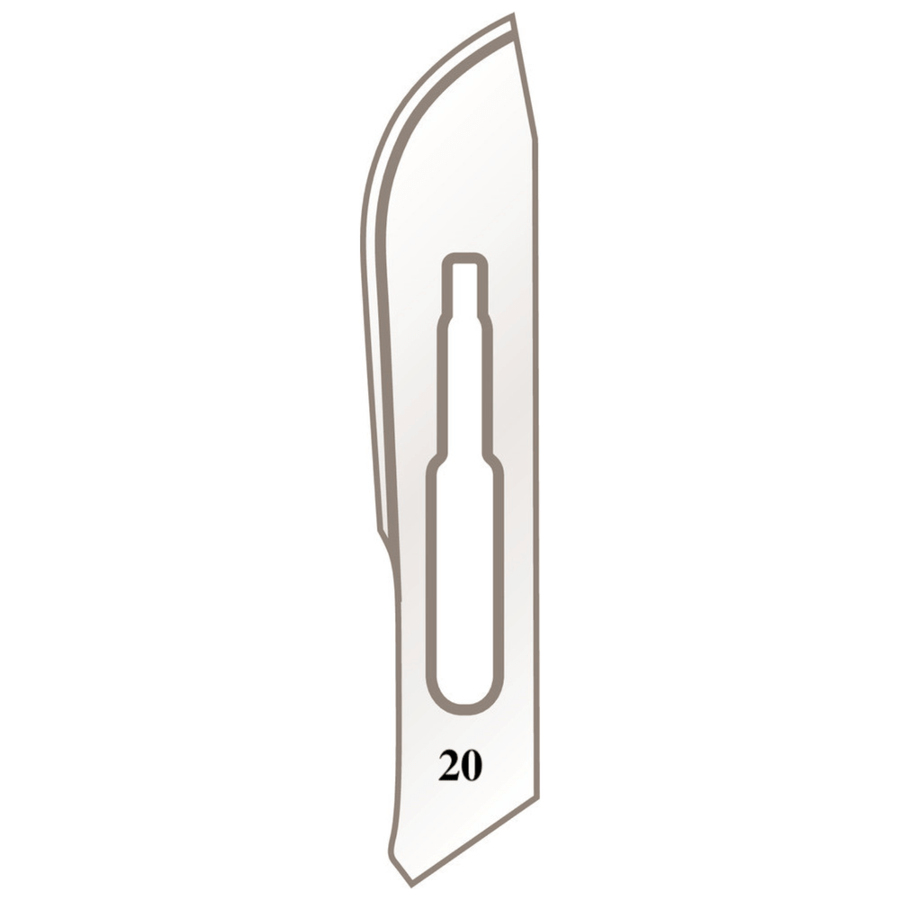Lame da bisturi n. 20 per manico n. 4 – Lunghezza 8,5 cm