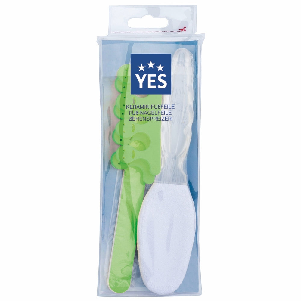 YES Solingen foot care set pedi-care green with ceramic foot file