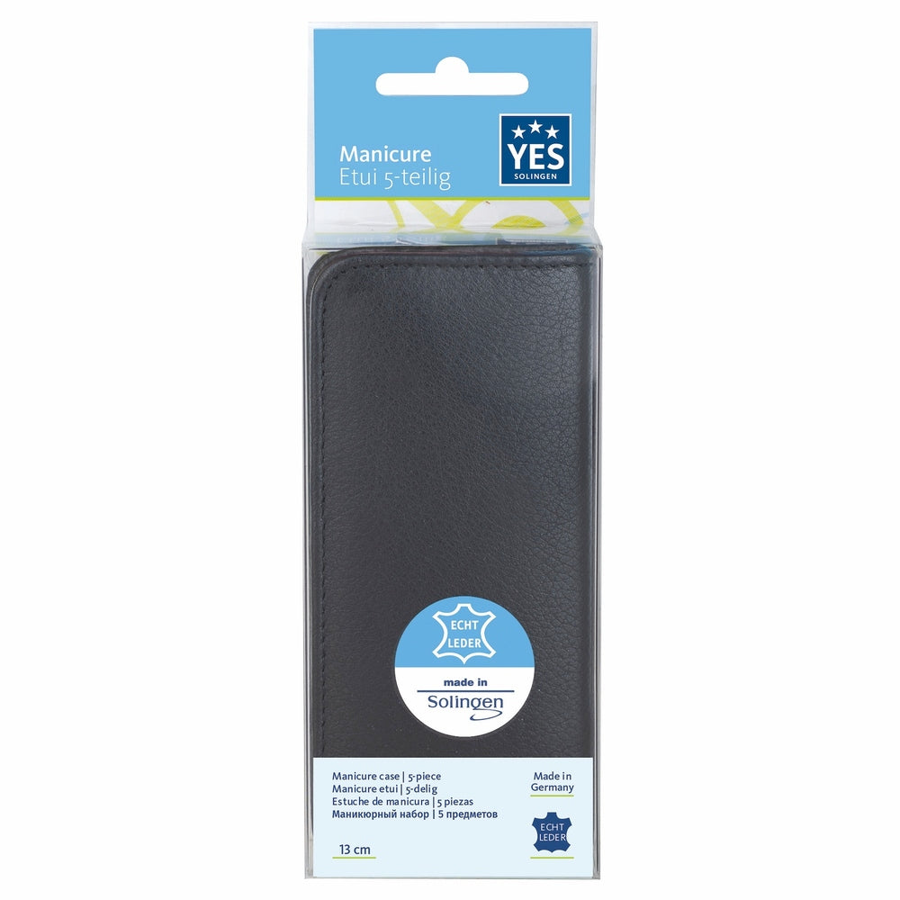 YES Solingen manicure zip case black 5-piece – Steel (instruments), leather (case), view 4