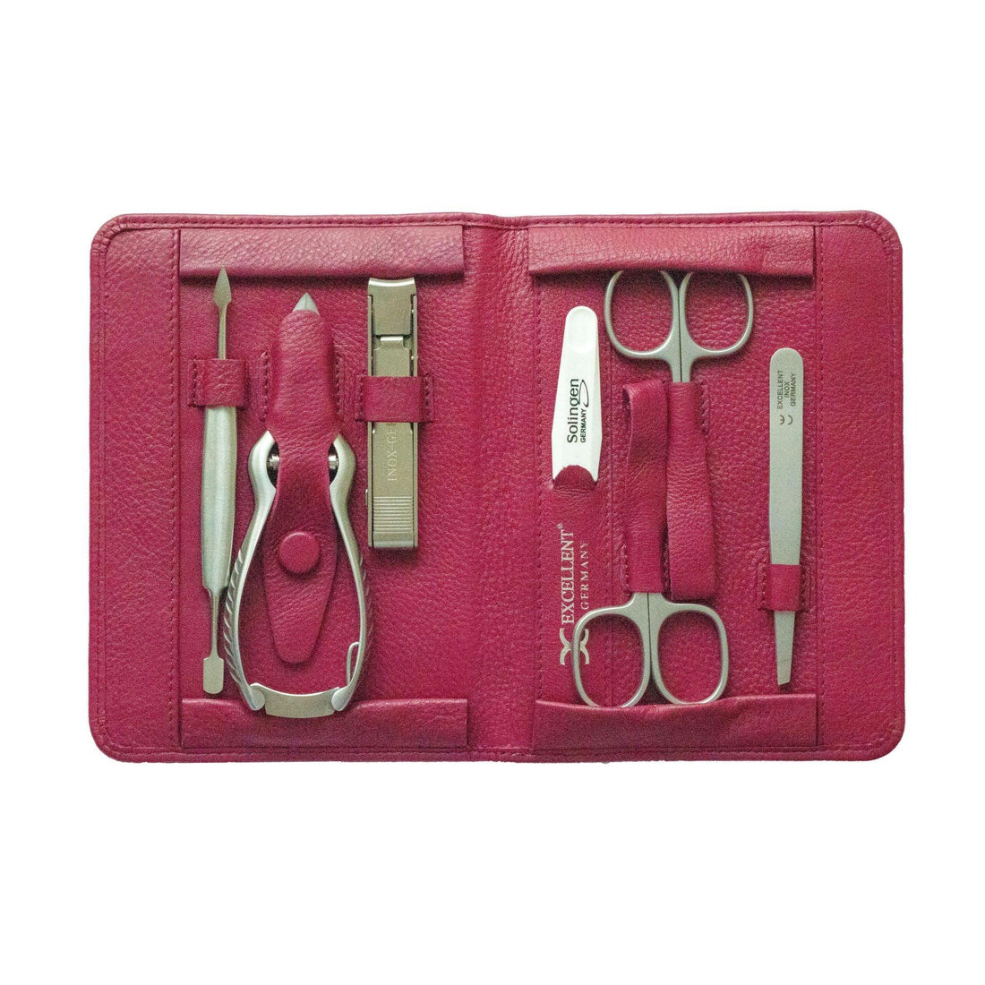 Astuccio per manicure con forbici, tronchesina per unghie e lima