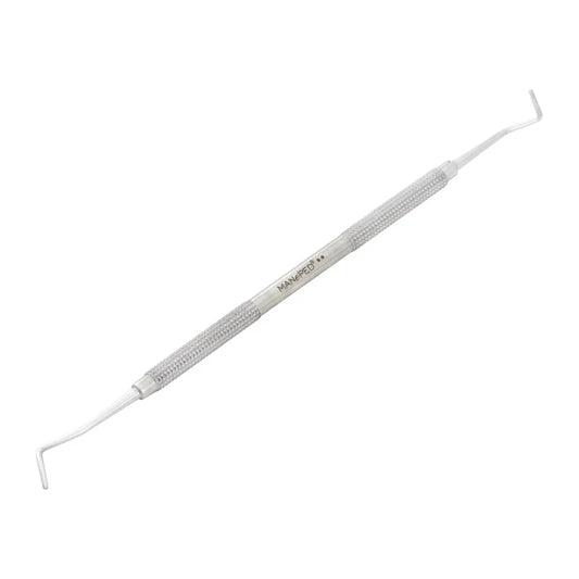 Double-ended stainless steel excavator for foot care