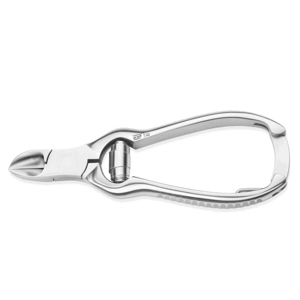 AESCULAP nail nippers HF241R – 12 cm, concave cutting edge with buffer spring