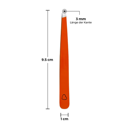 Pinza de cejas con punta oblicua – Roja – forma de mango ergonómica