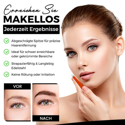 Pinza de cejas con punta oblicua – Roja – forma de mango ergonómica, vista 8