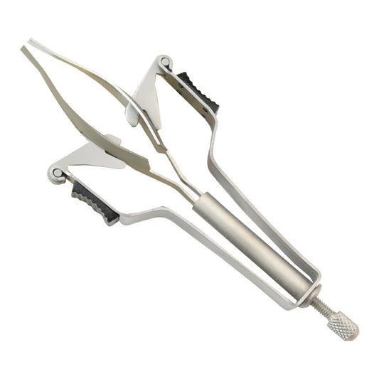 Excellent automatic tweezers 12 cm with slanted tip, stainless steel