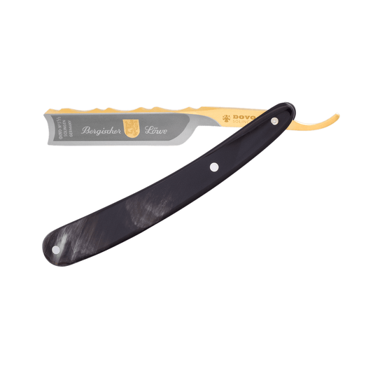 DOVO Bergischer Löwe 5/8-inch straight razor with African cattle horn scales