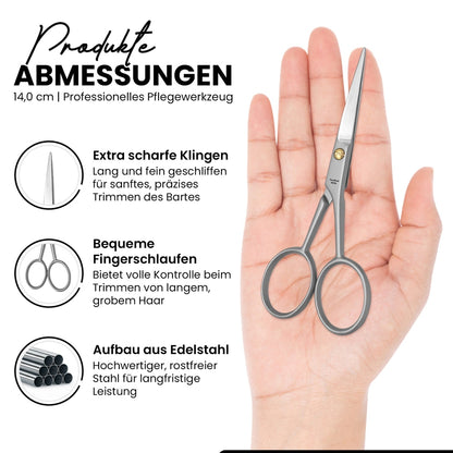 Ciseaux à barbe 12 cm – forme de poignée ergonomique