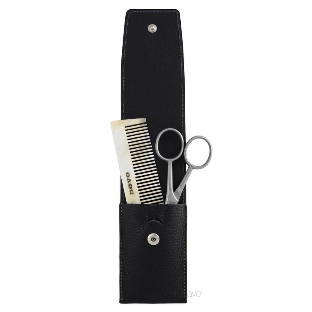 Set per barba e cura DOVO – 2 pezzi, pelle nera