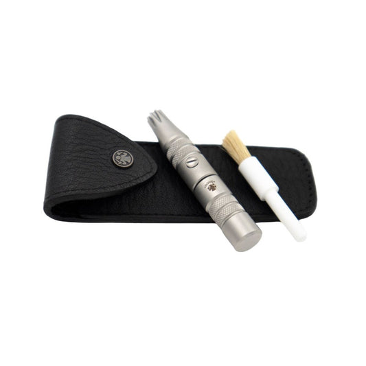 Dovo Estuche Klipette – Recortador de vello nasal en estuche de cuero – Rostro