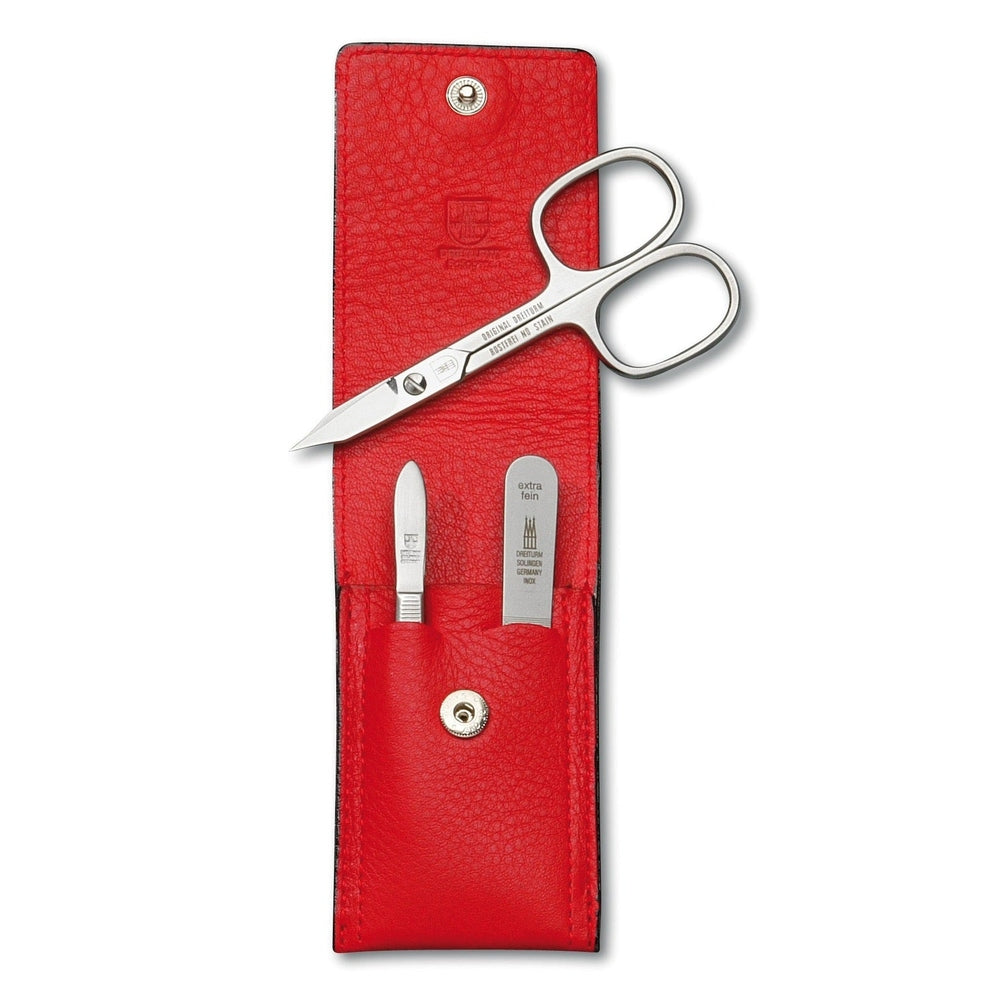 Dreiturm 3-piece manicure case in red – Made in Solingen