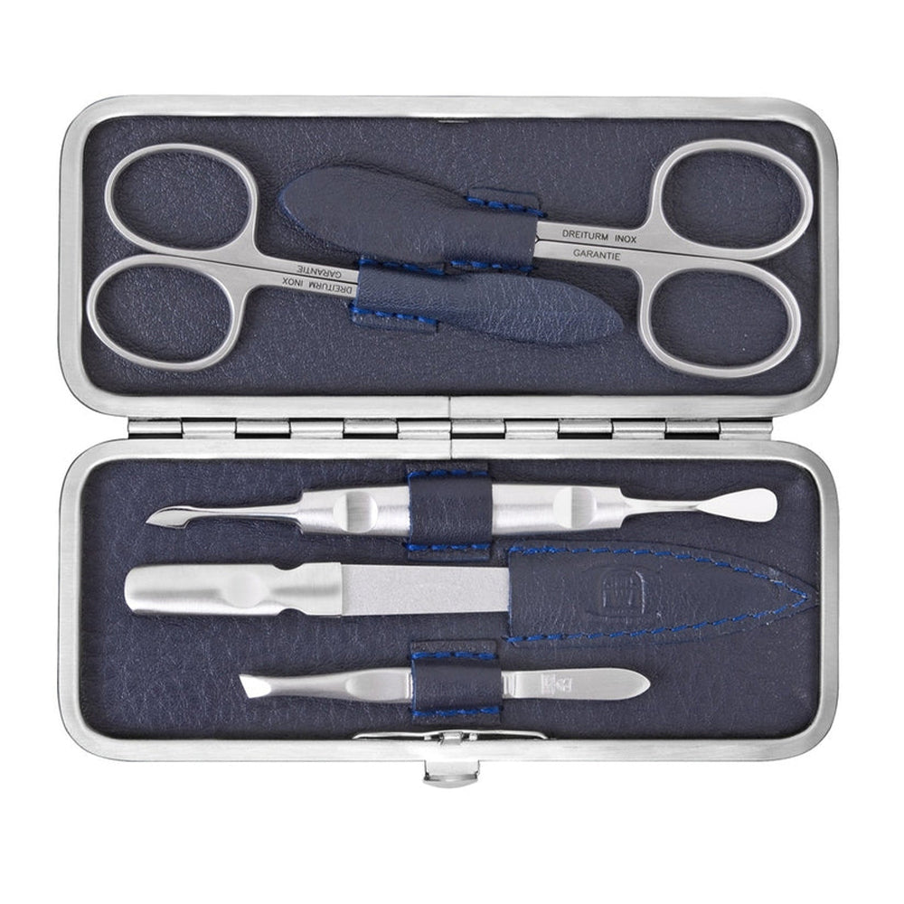 DREITURM 5-delig manicure-etui – Kwaliteit uit Solingen - model Marine - donkerblauw