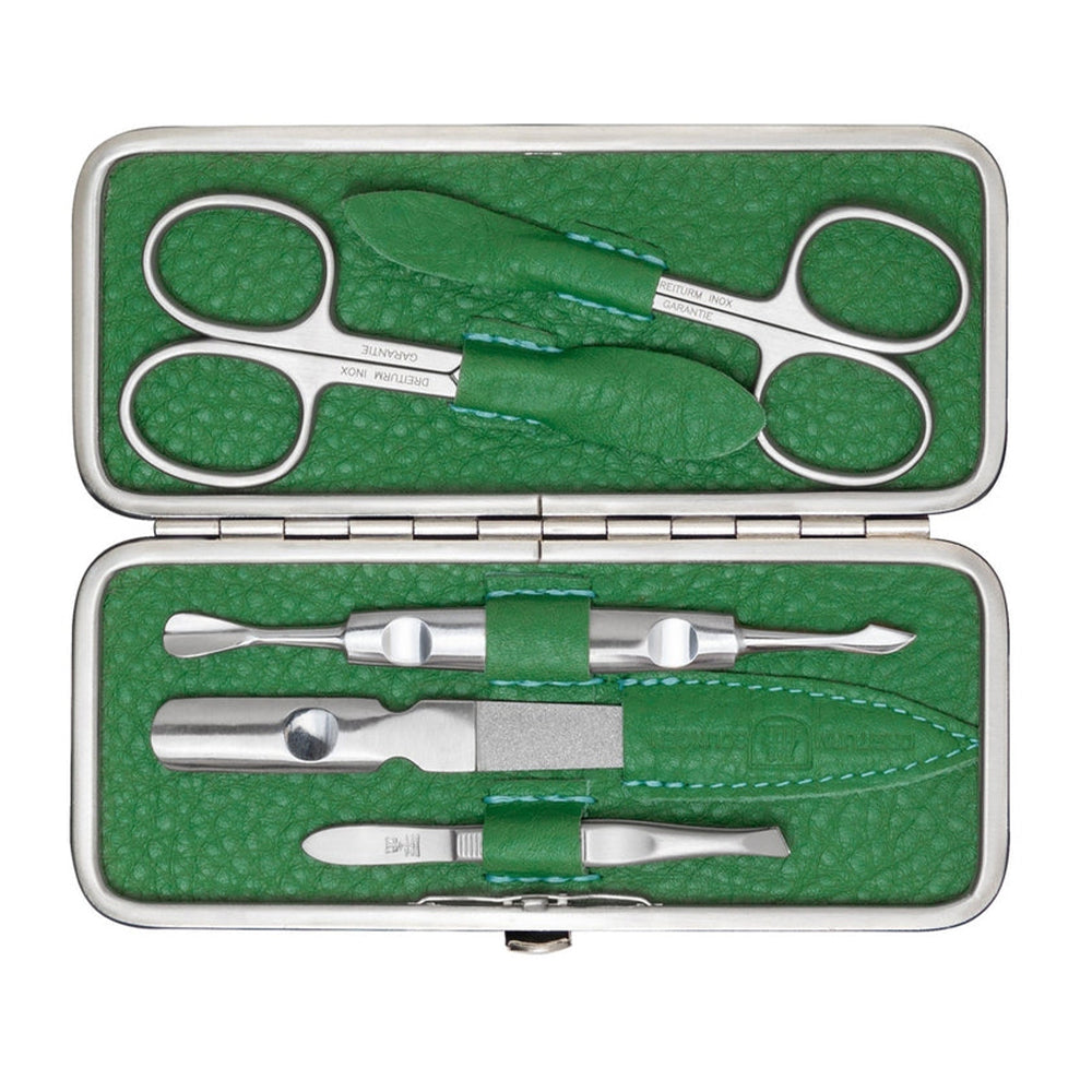 DREITURM 5-delig manicure-etui – Kwaliteit uit Solingen - model Garden - donkergroen
