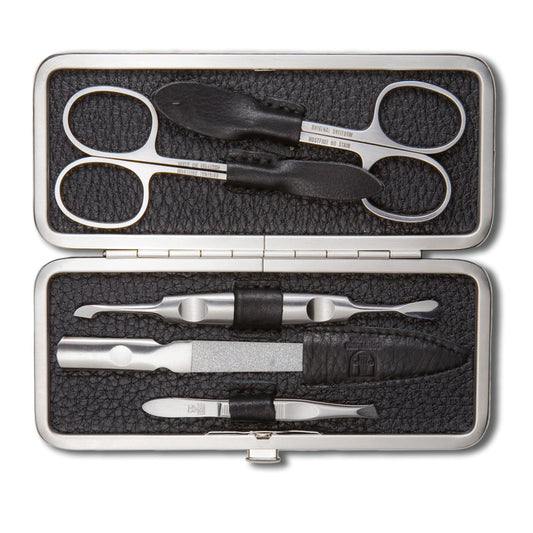 Estuche de manicura DREITURM de 5 piezas – Calidad de Solingen - modelo Nero - negro