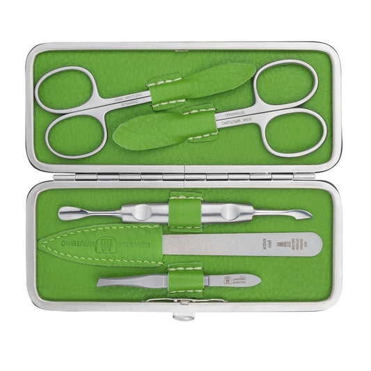 Étui de manucure DREITURM 5 pièces – Qualité de Solingen - modèle Apfel - vert