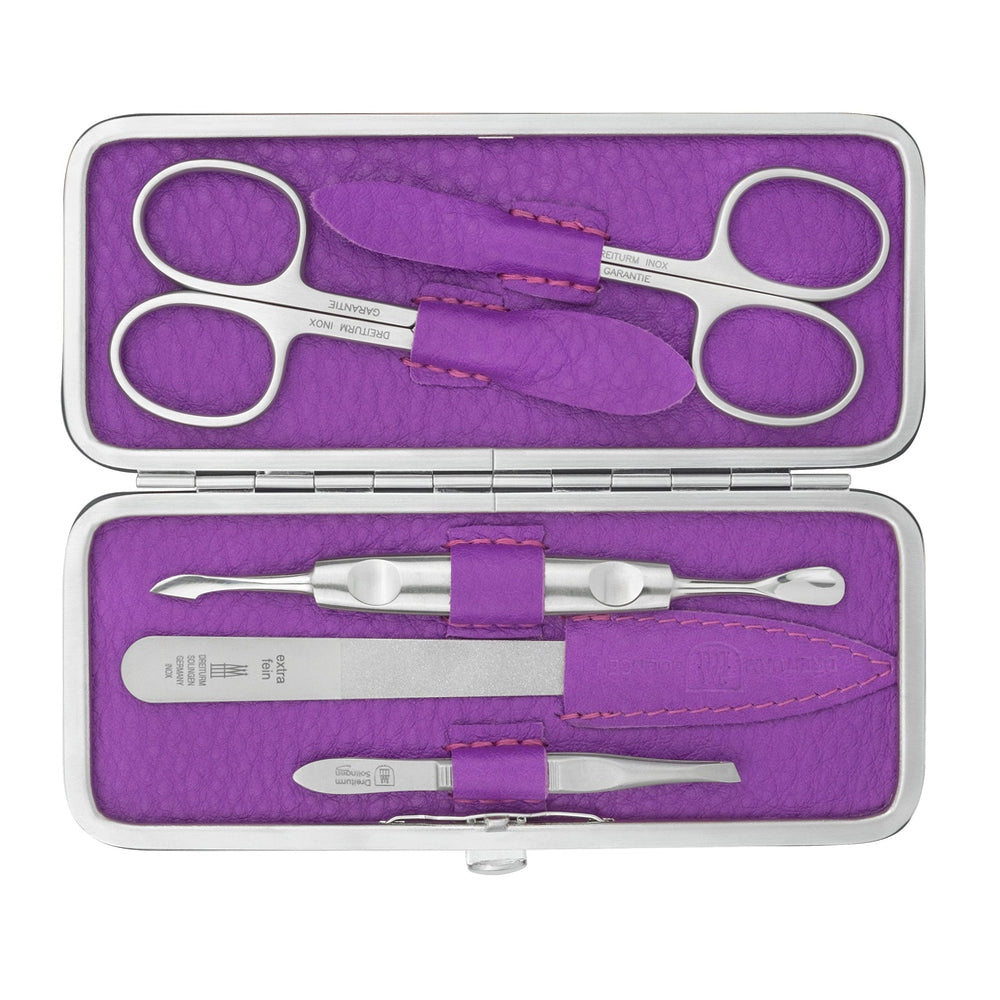 DREITURM 5-delig manicure-etui – Kwaliteit uit Solingen - model Orchidee - lila