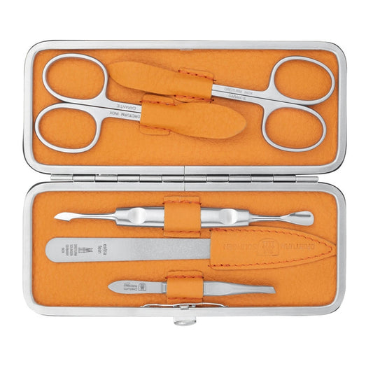 Étui de manucure DREITURM 5 pièces – Qualité de Solingen - modèle Mirabelle - orange clair