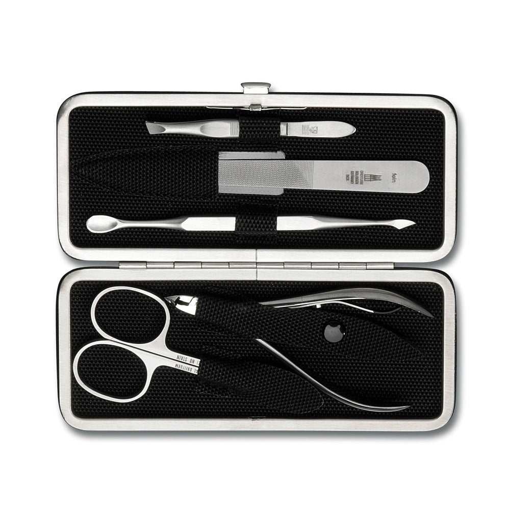 Dreiturm manicure-etui 5-delig model Black Tex – Made in Solingen