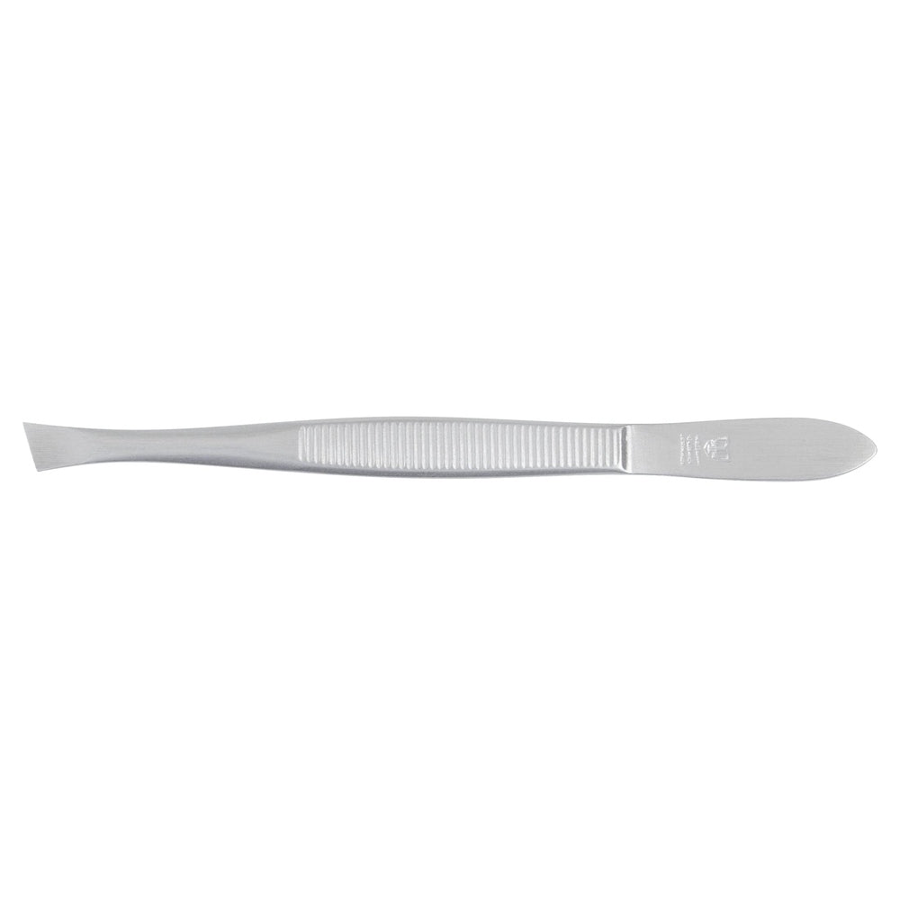 Pinzetta Dreiturm con punta obliqua e impugnatura zigrinata, ca. 9 cm, acciaio inox di Solingen