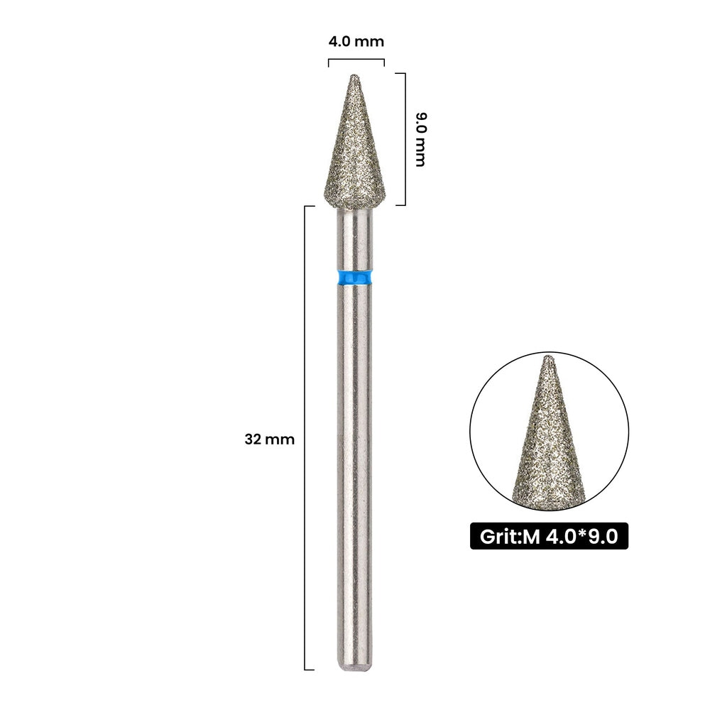 Fraise diamant conique pour ponceuse à ongles – Longueur 4 cm