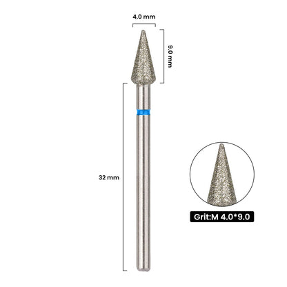 Fraise diamant conique pour ponceuse à ongles – Longueur 4 cm