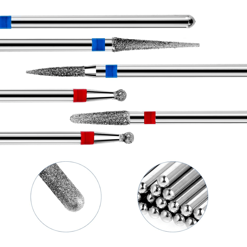 Diamond-coated drill attachments in various shapes and grits – view 2