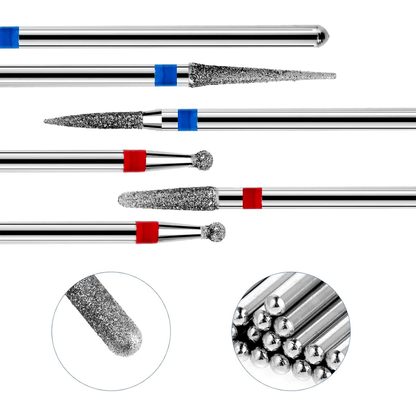 Diamond-coated drill attachments in various shapes and grits – view 2