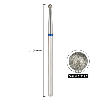 Diamond burr ball shape for manicure – Length 4 cm
