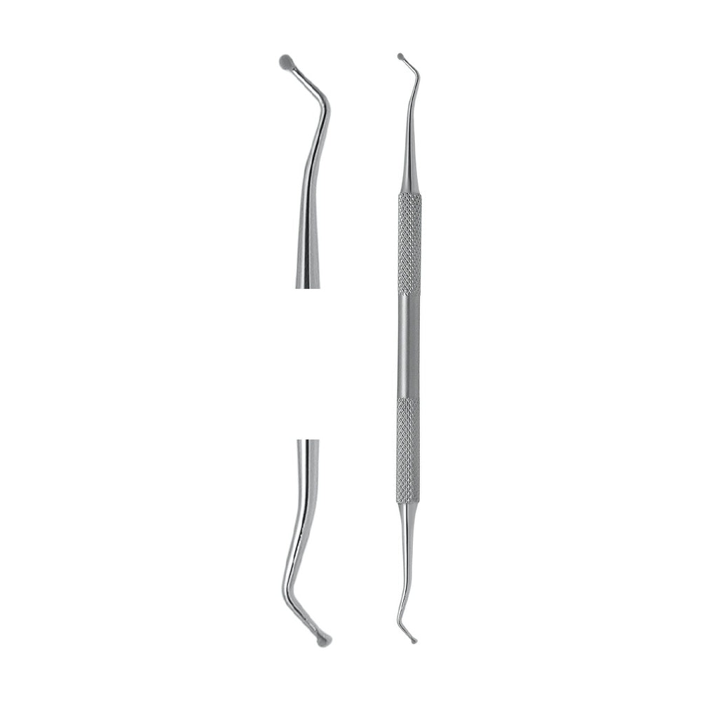 Sonda doppia e strumento a cucchiaio, 17 cm, in acciaio inox, per pedicure