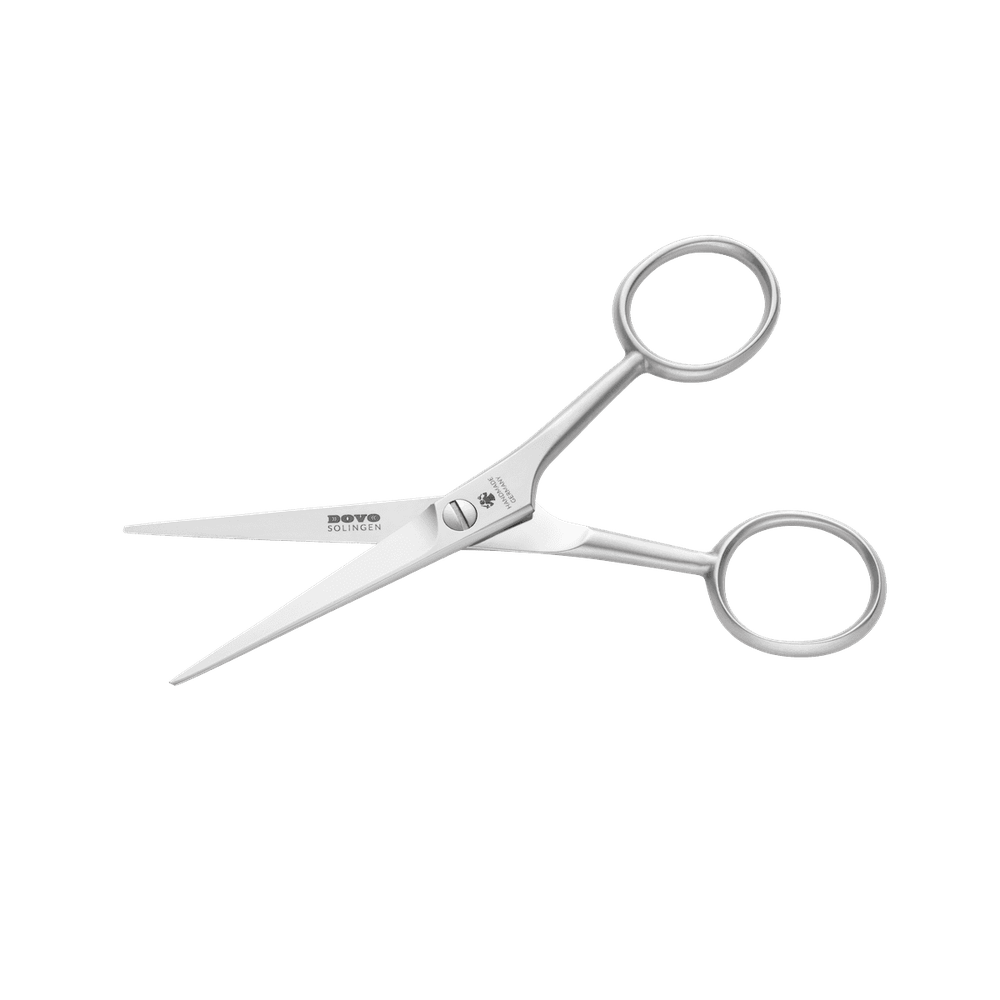 Dovo beard scissors made of matt stainless steel with short precision blades, Made in Solingen