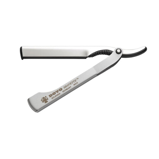 Dovo shavette with aluminium body and stainless steel parts, straight razor for replaceable blades