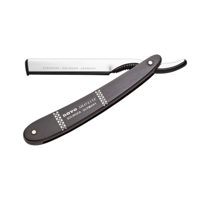 Dovo shavette with ebony handle, stainless steel straight razor for replaceable blades