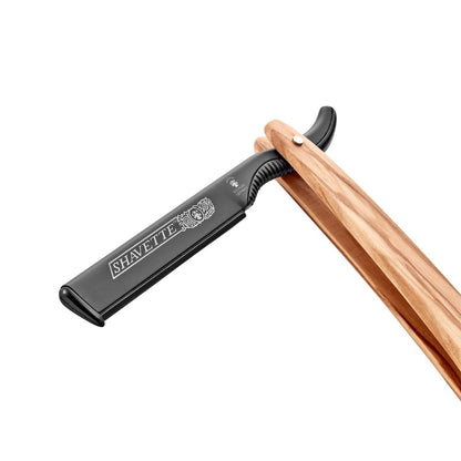 Shavette légère en aluminium avec manche en bois d'olivier de Dovo – vue 4