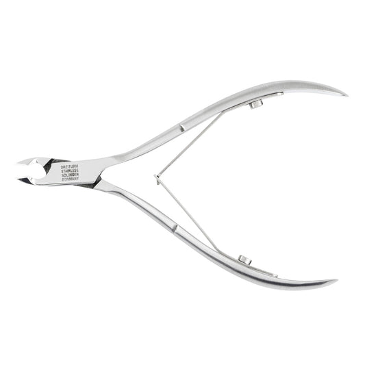 Alicate de cutículas Dreiturm satinado pulido articulación pasante 5 mm