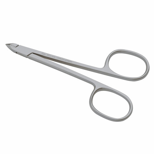 Tronchesina per pellicine Erbe a forma di forbice 10 cm con anello lungo inossidabile opaca