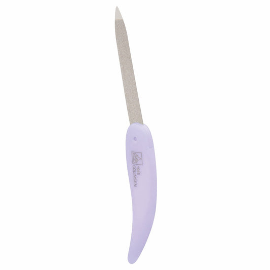 Składany pilnik szafirowy ERBE Pocket Pastel w kolorze liliowym, otwarty 13 cm, złożony 7,5 cm